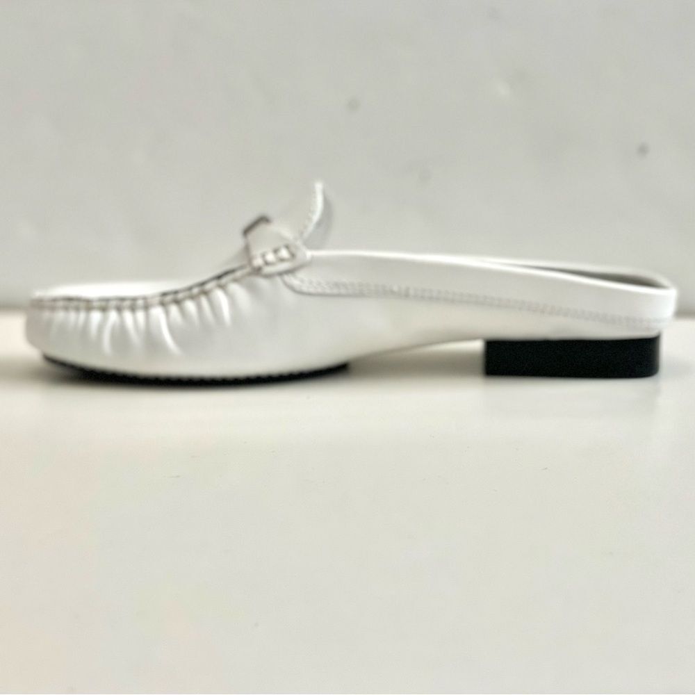 Lauren Ralph Lauren White Leather Mules with Silver Detail - Picture 4 of 13